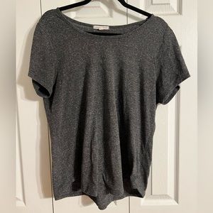 Threads 4 Thought L dark grey short sleeved tee racer back tee